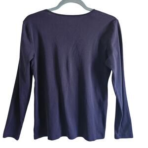 Christopher Banks Navy Long Sleeved Cotton Tee Shirt Size Medium
